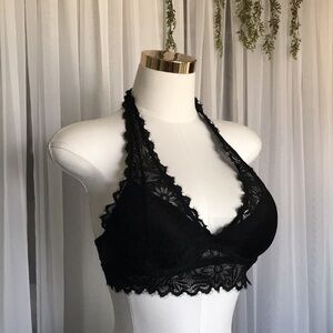 Black Lace Halter Bralette